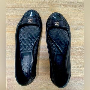 Authentic Chanel black pre loved flats size 38